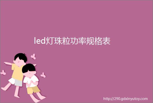 led灯珠粒功率规格表