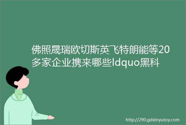 佛照晟瑞欧切斯英飞特朗能等20多家企业携来哪些ldquo黑科技rdquo