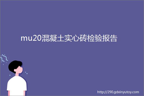 mu20混凝土实心砖检验报告